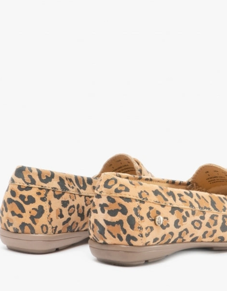 MARGOT Womens Suede Loafers Leopard