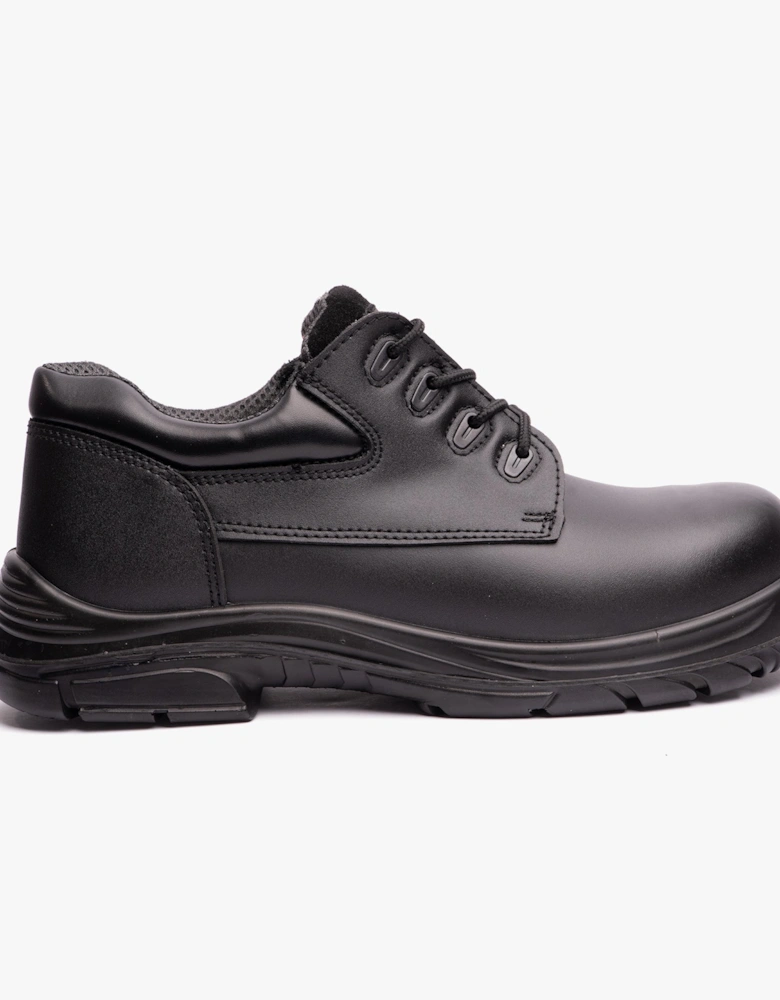 M9504A Mens Leather Super Wide Safety Shoes Black