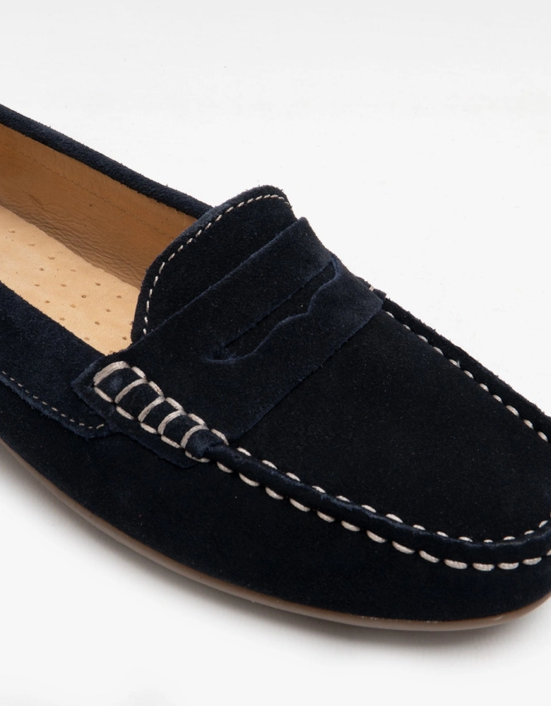 MARGOT Womens Suede Loafers Navy