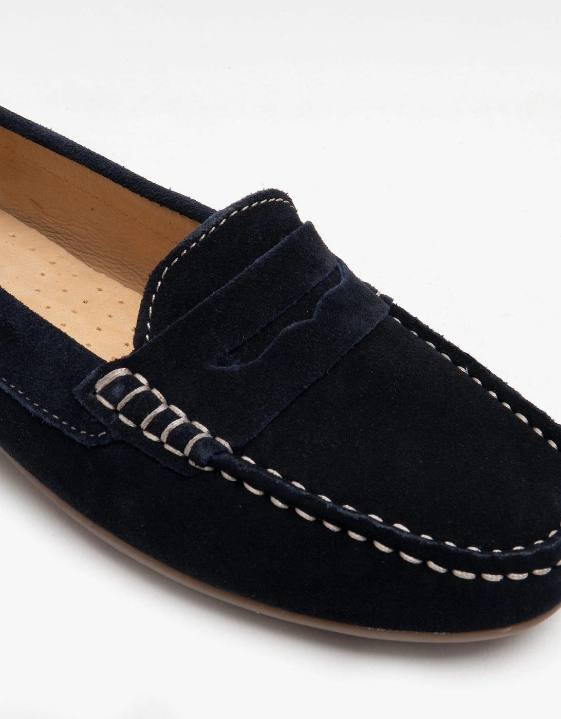 MARGOT Womens Suede Loafers Navy