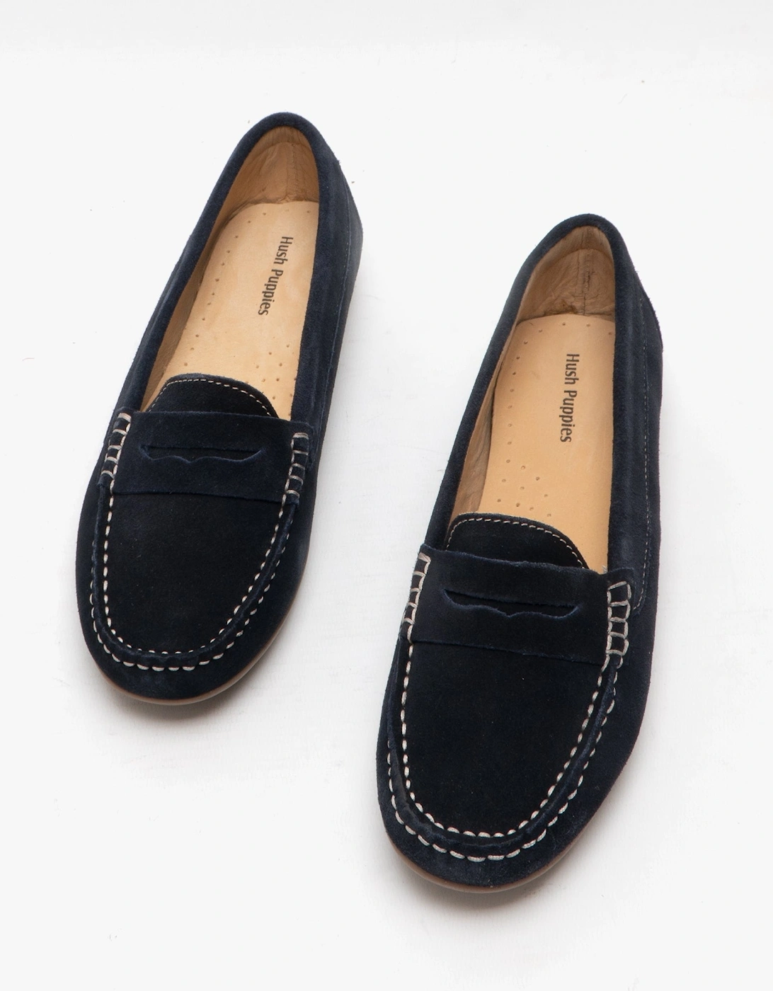 MARGOT Womens Suede Loafers Navy