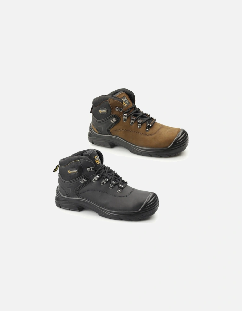 M9508A Mens Leather Super Wide Safety Boots Black