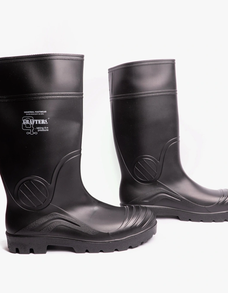 W408A Mens Wellington Safety Boots Black