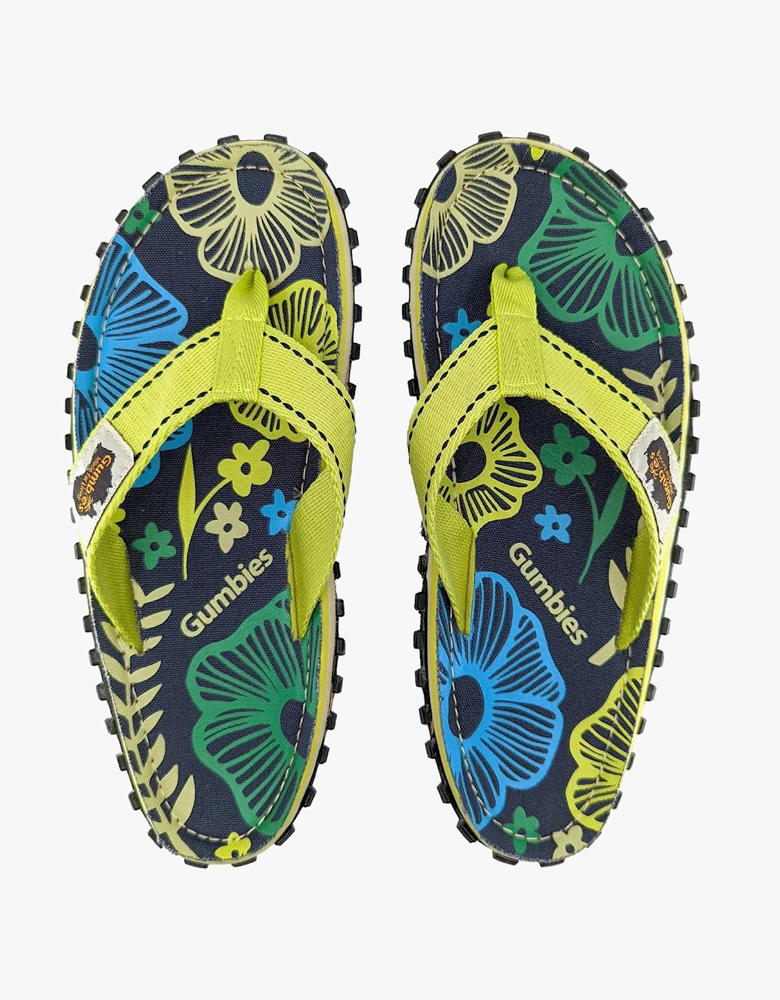 ISLANDER Womens Recycled Flip-Flops Pistachio Flowers