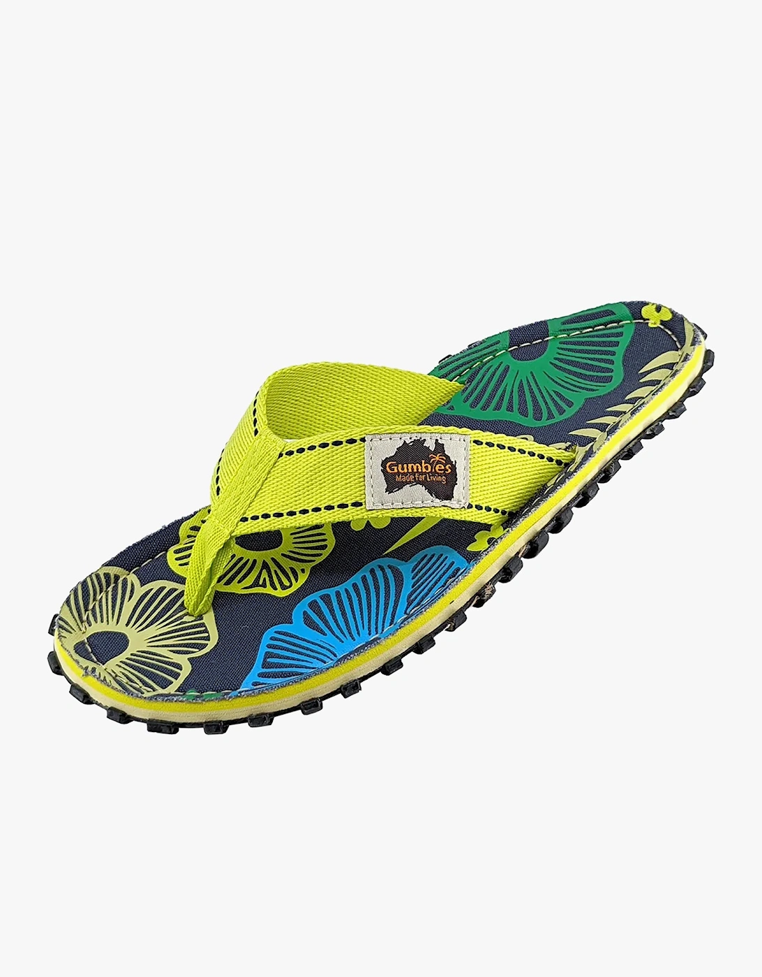 ISLANDER Womens Recycled Flip-Flops Pistachio Flowers