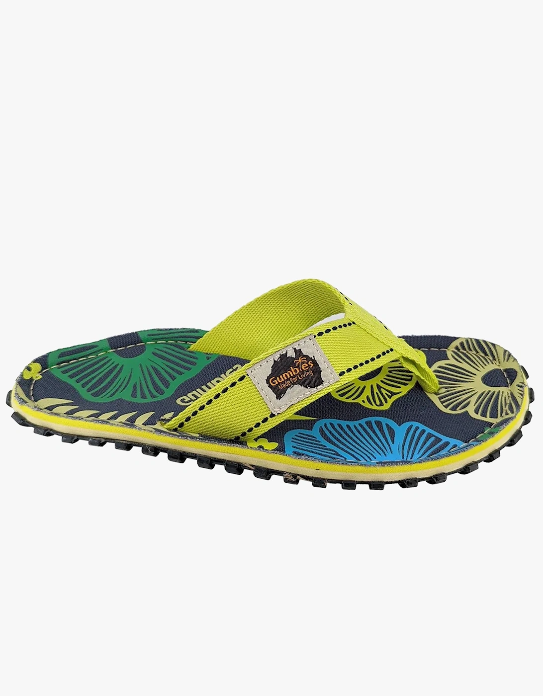 ISLANDER Womens Recycled Flip-Flops Pistachio Flowers, 4 of 3