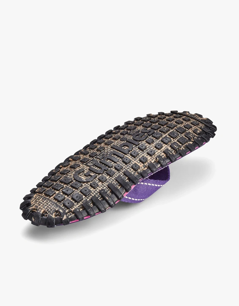 ISLANDER Womens Recycled Flip-Flops Purple Sunflower