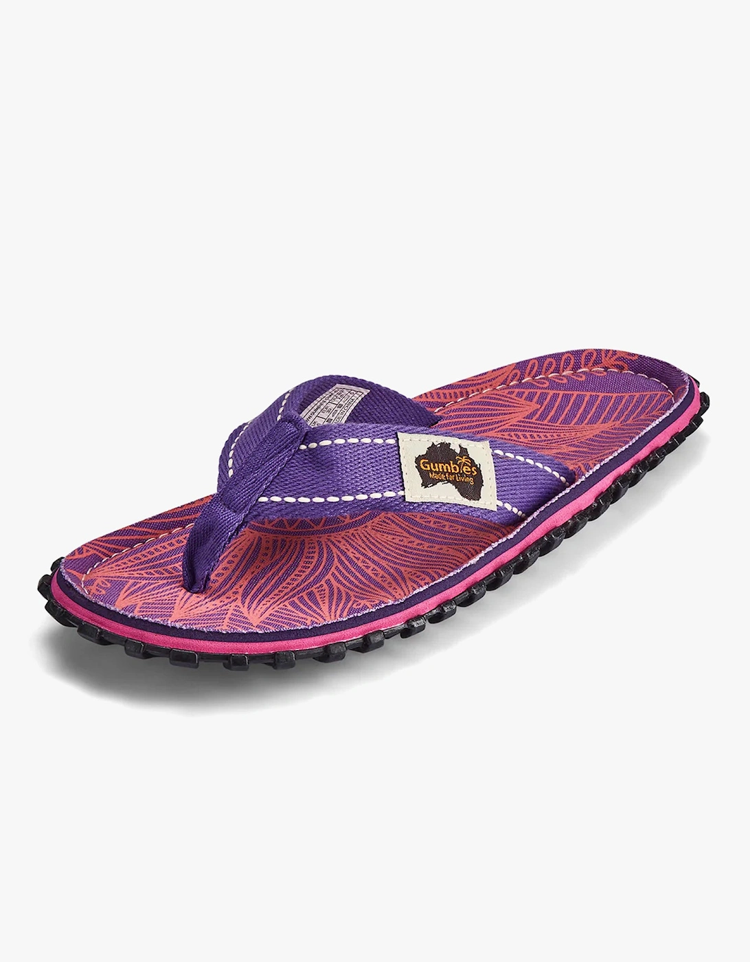 ISLANDER Womens Recycled Flip-Flops Purple Sunflower, 9 of 8