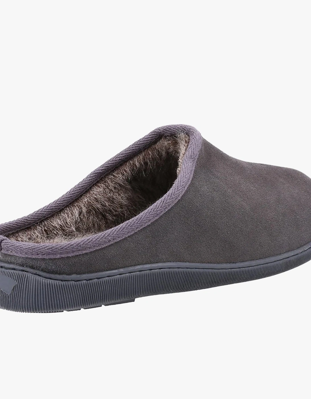 ASHTON Mens Suede Slippers Grey