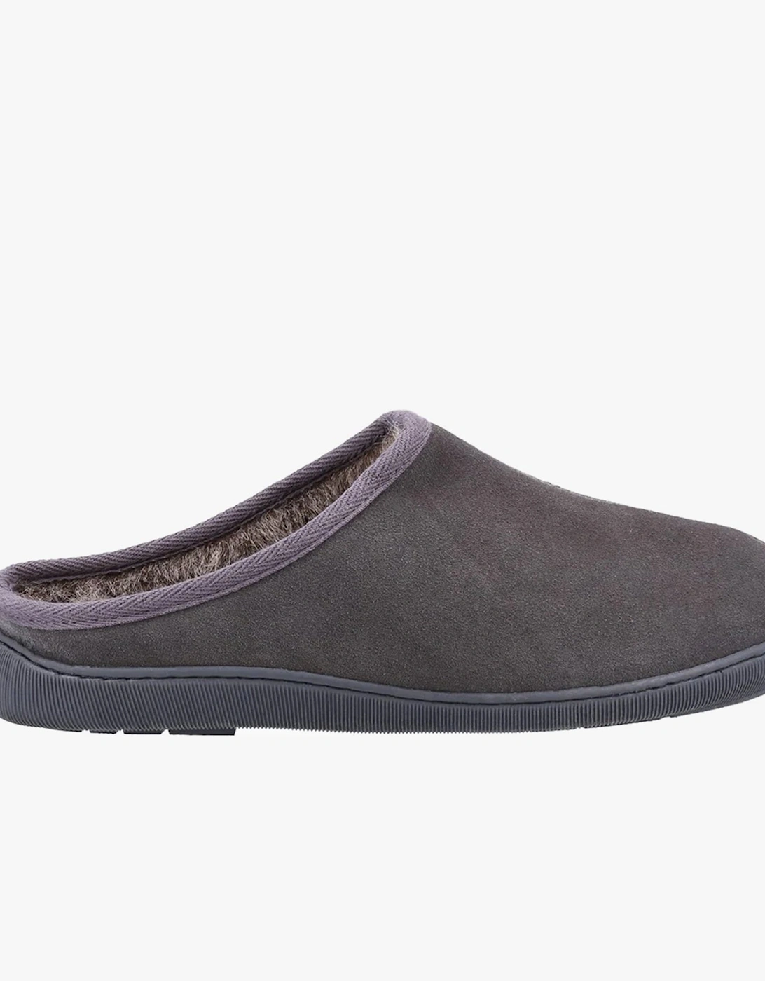 ASHTON Mens Suede Slippers Grey, 5 of 4