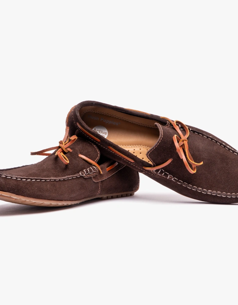 REUBEN Mens Boat Shoes Brown