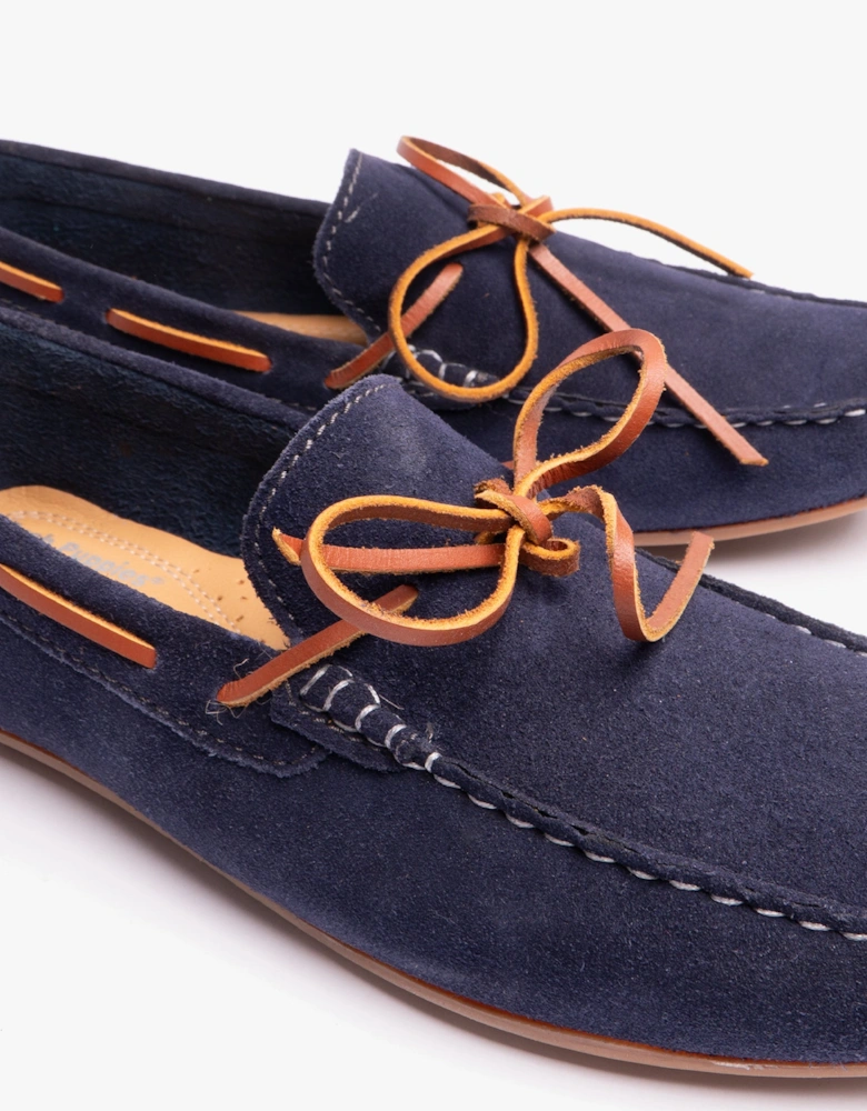 REUBEN Mens Boat Shoes Navy