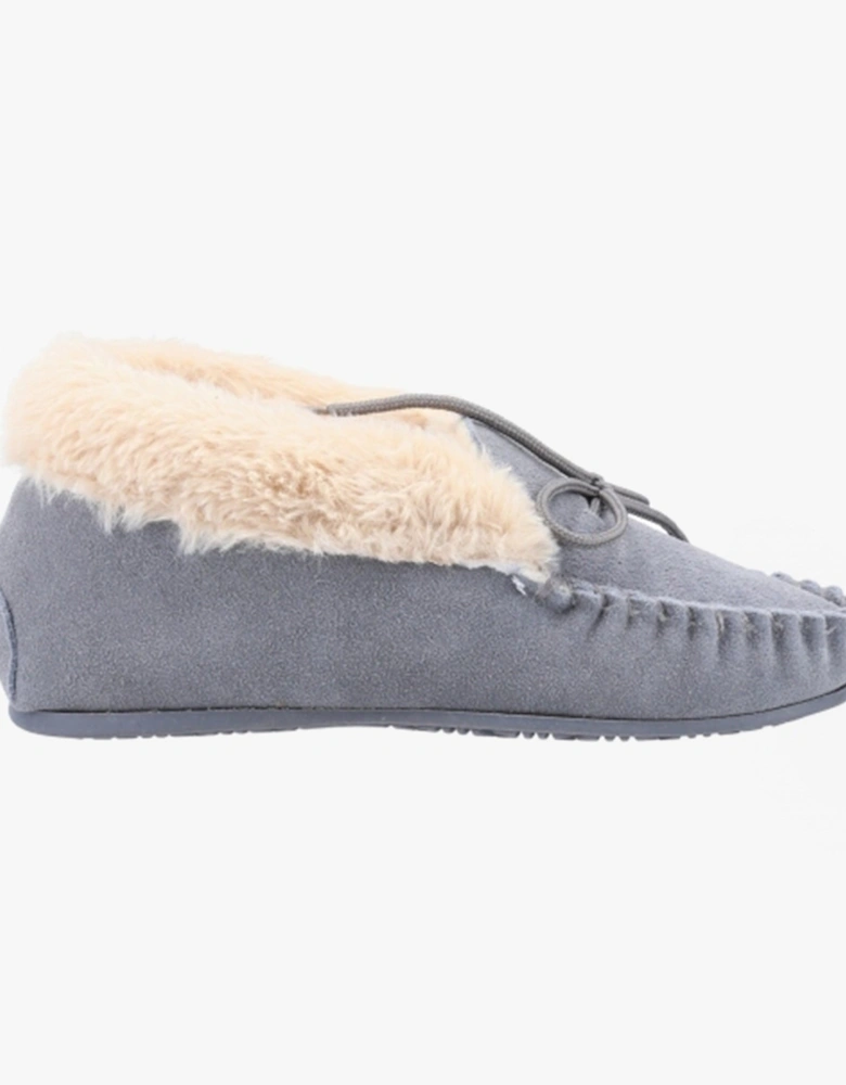 PHILIPPA Womens Suede Moccasin Slippers Grey