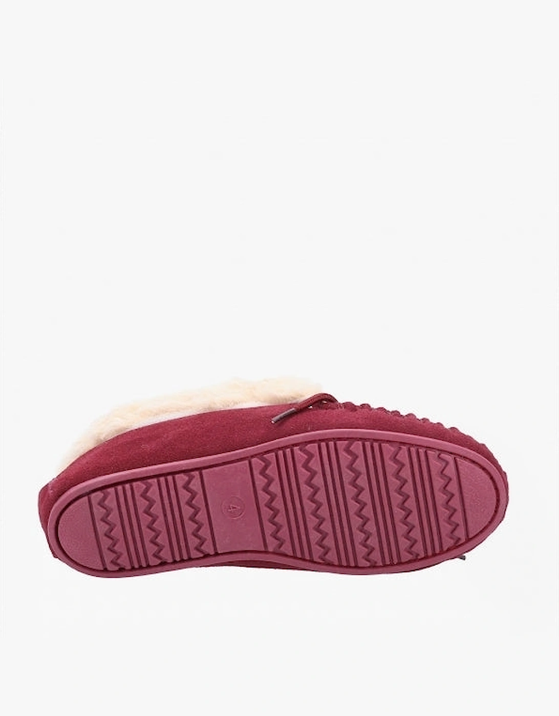 PHILIPPA Womens Suede Moccasin Slippers Dark Red