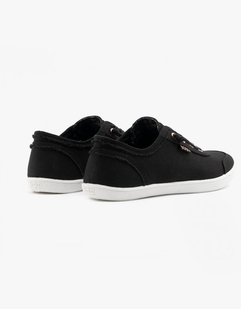 33492/BLK BOBS B CUTE Womens Canvas Slip On Trainers Black