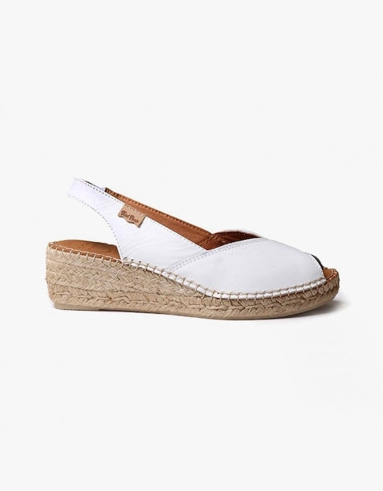 BERNIA Womens Leather Slingback Espadrilles White