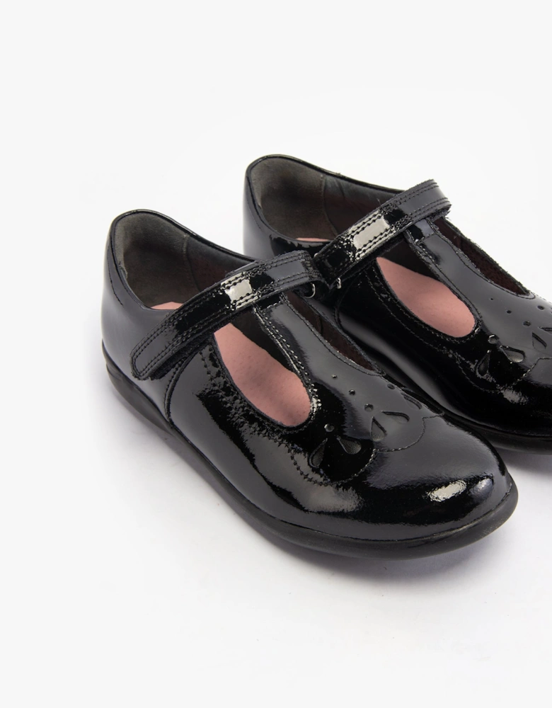 POPPY Girls Patent School Shoes Black