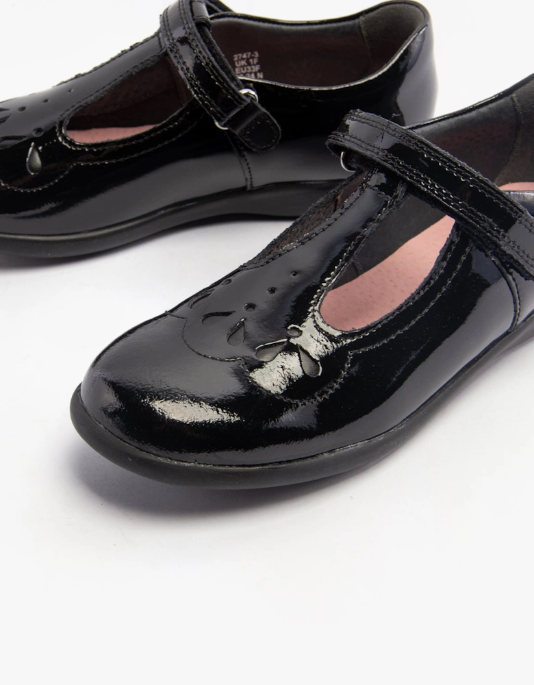 POPPY Girls Patent School Shoes Black