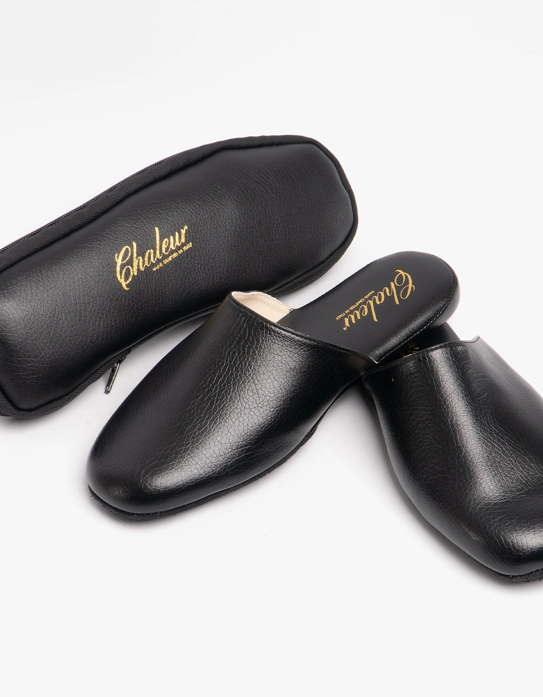 MATTEO Mens Luxury Slipper Travel Set Black