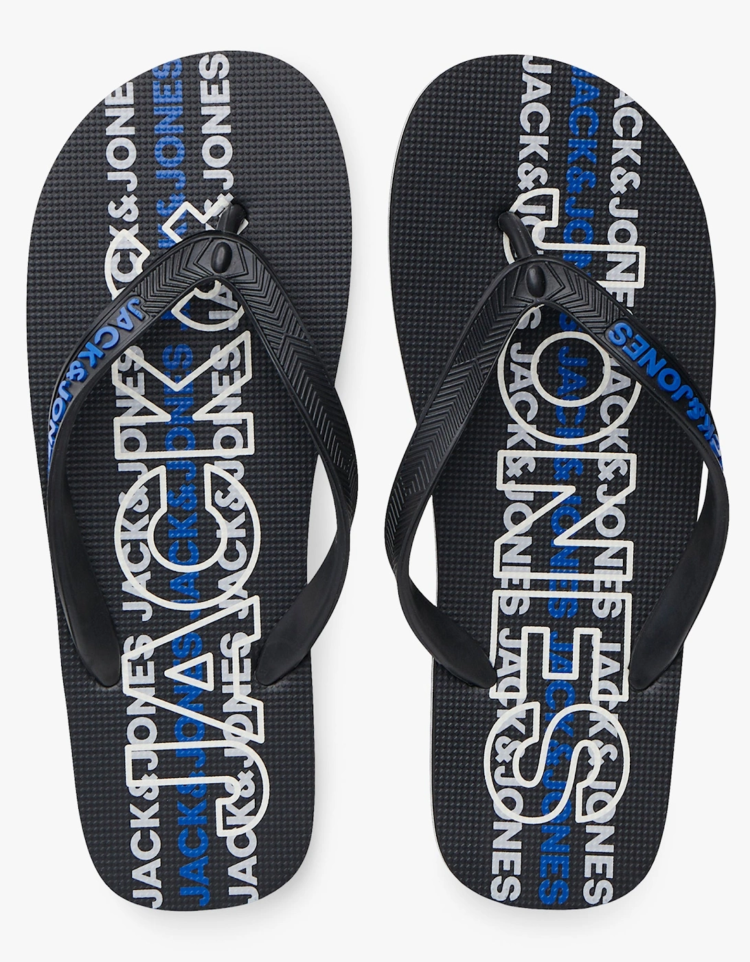 Men's Jack & Jones LOGO 2.0 Mens Flip-Flops Anthracite - Grey - Size: 6/6.5/7