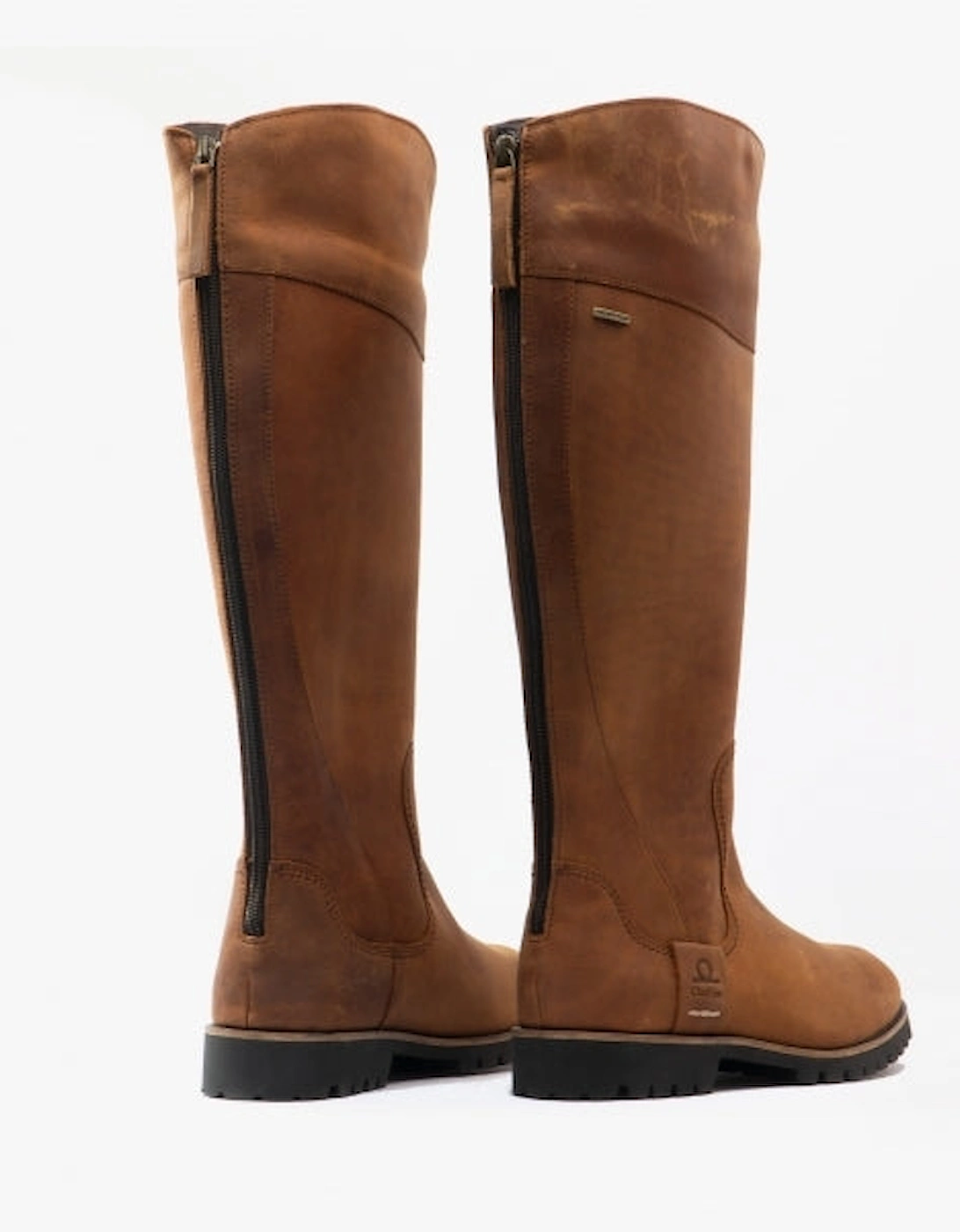 GATCOMBE Womens Leather Knee Length Waterproof Boots Walnut