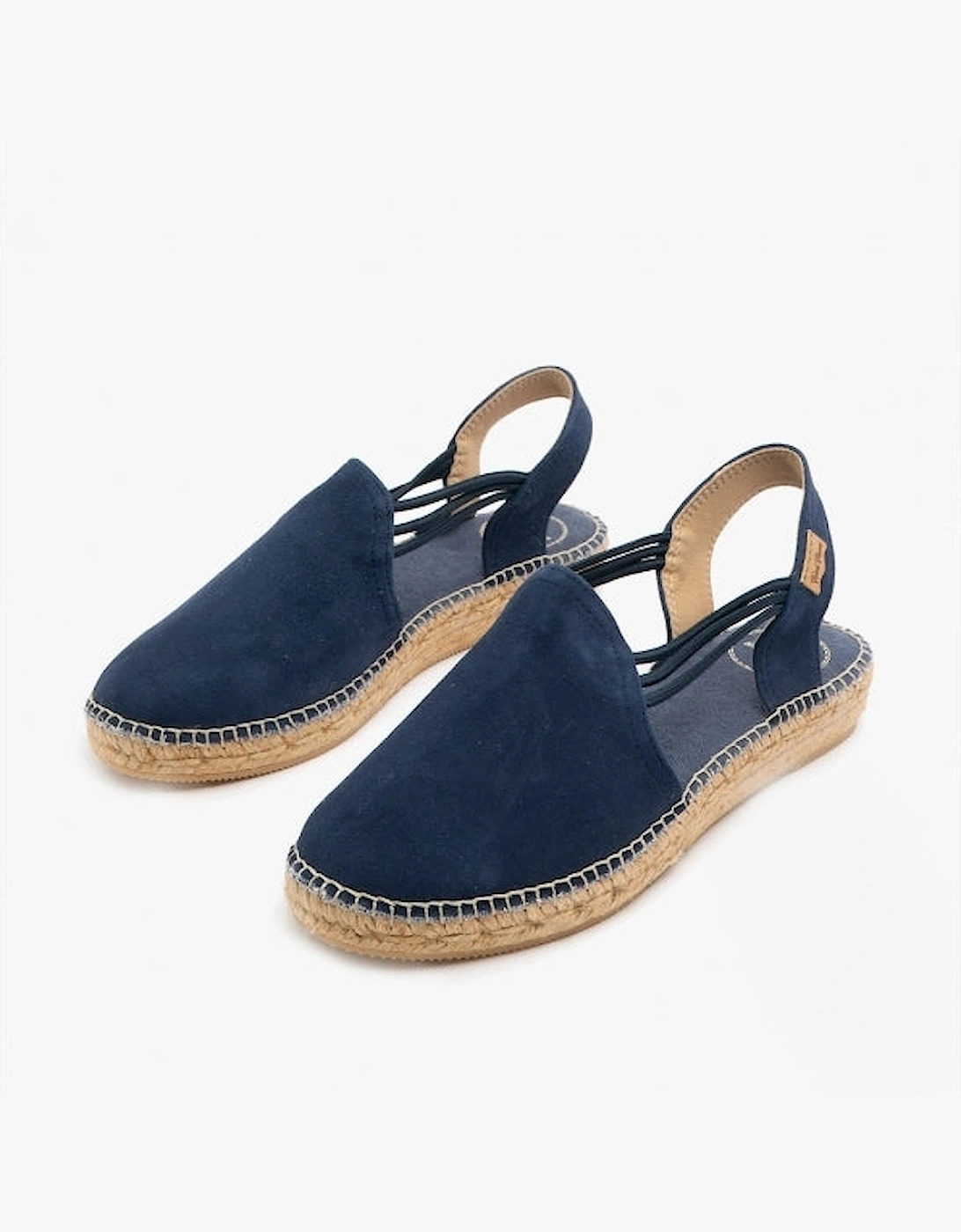 NURIA Womens Suede Espadrille Sandals Navy