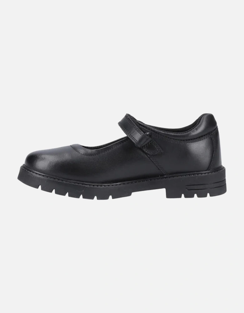 TANYA Girls Leather School Shoes Black