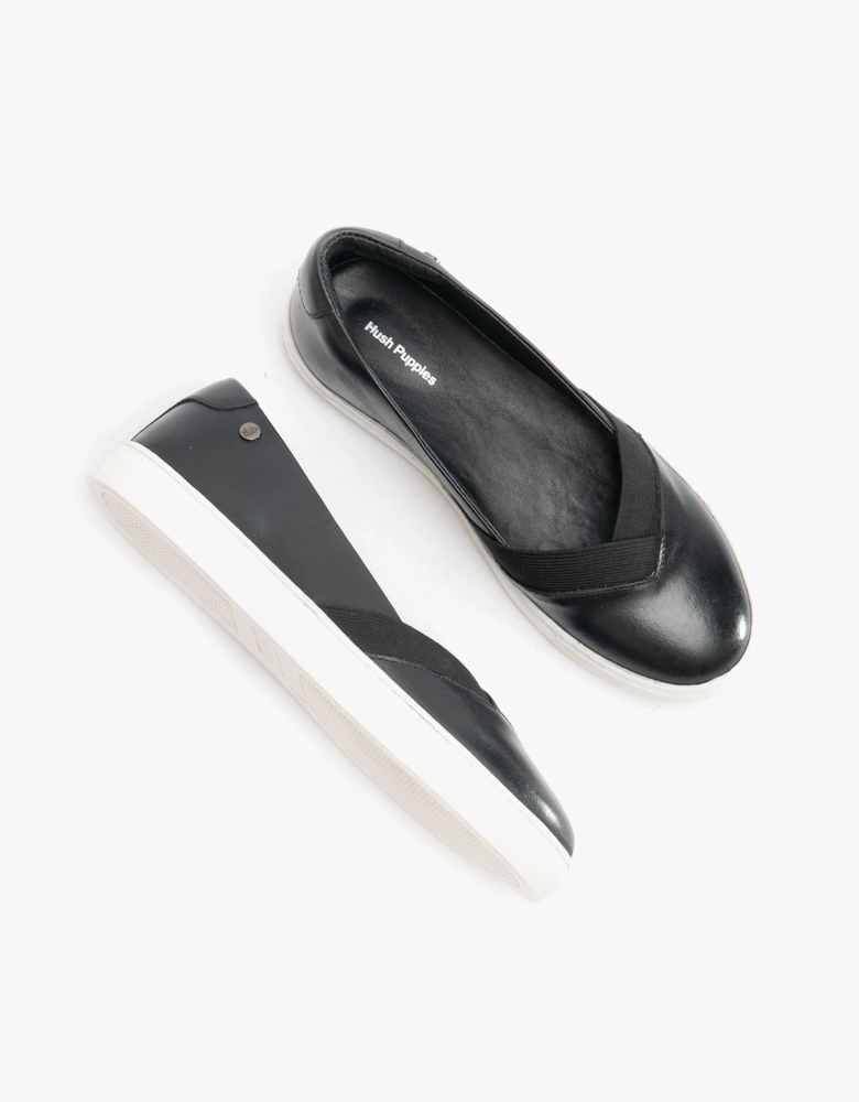 TIFFANY Womens Leather Slip On Pumps Black/White