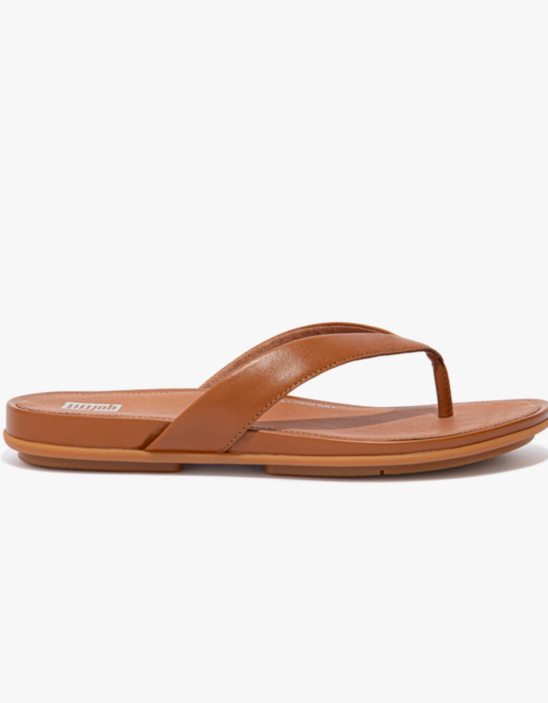 GRACIE LEATHER Womens Flip Flops Light Tan, 6 of 5