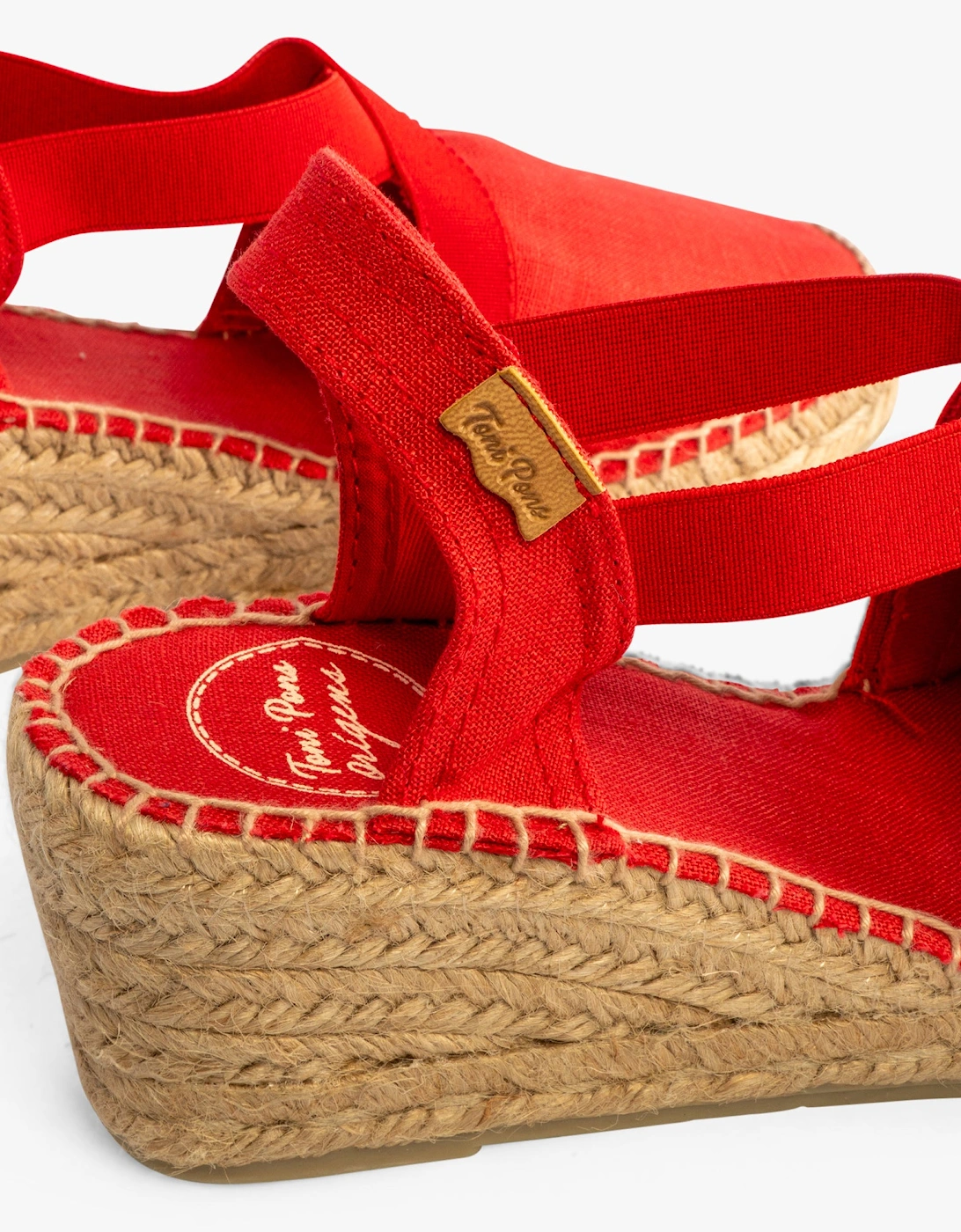 TER Womens Vegan Wedge Espadrilles Red