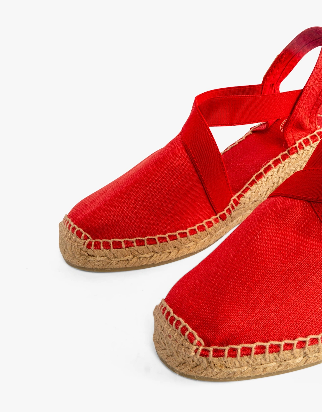 TER Womens Vegan Wedge Espadrilles Red