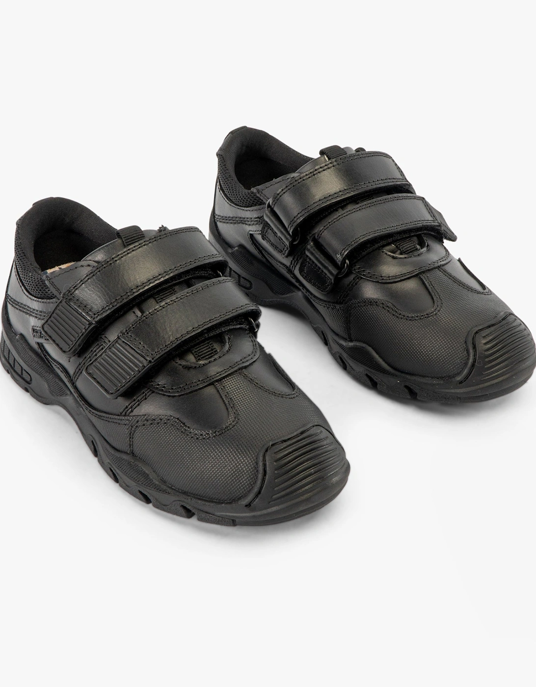 TROY Boys Leather School Shoes Black