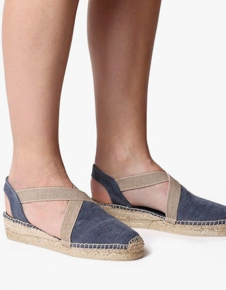 VERDI Womens Vegan Espadrilles Sandals Blue