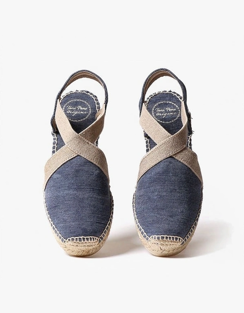 VERDI Womens Vegan Espadrilles Sandals Blue