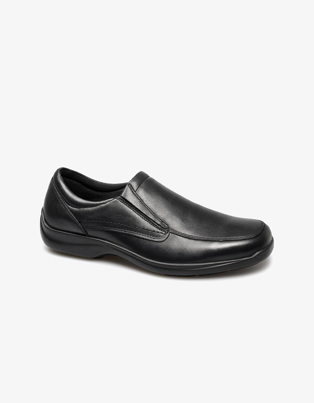 FINLAY Mens Leather Twin Gusset Loafers Black, 5 of 4