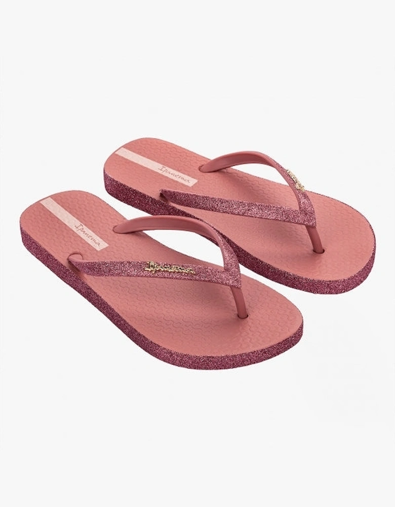 27000-AK785 Maxi Glow Glitter Womens Flip Flops Deep Pink