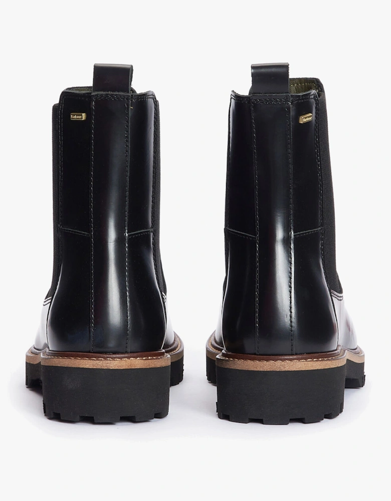 HARMBY Womens Chelsea Boots Black Polido