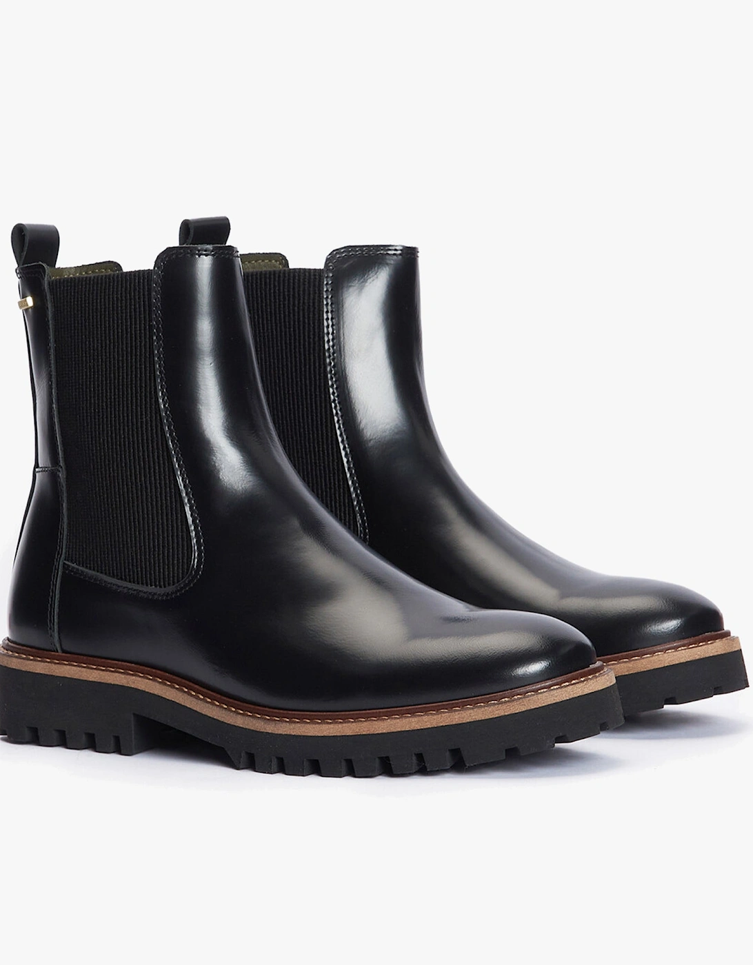 HARMBY Womens Chelsea Boots Black Polido