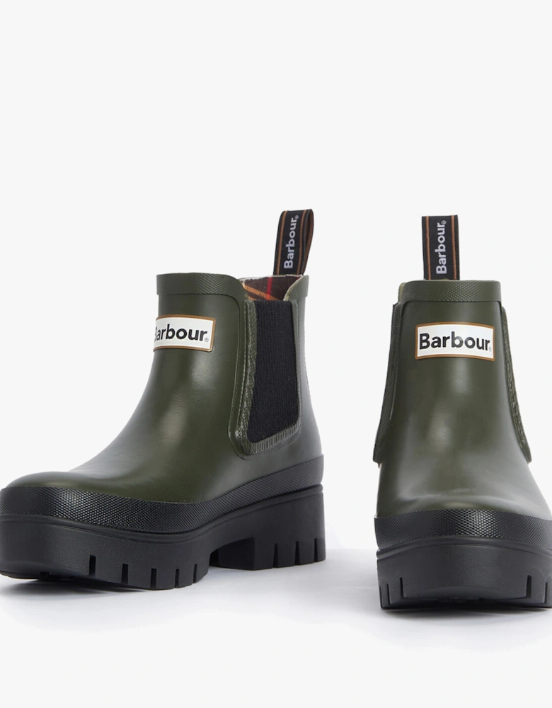 HALTON Womens Chelsea Wellies Olive/Black