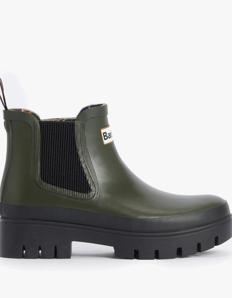 HALTON Womens Chelsea Wellies Olive/Black