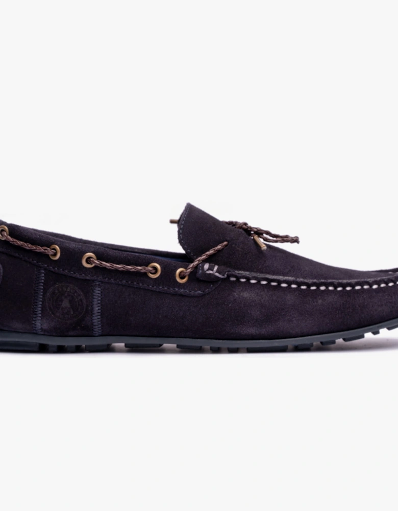 JENSON Mens Boat Shoes Navy Suede