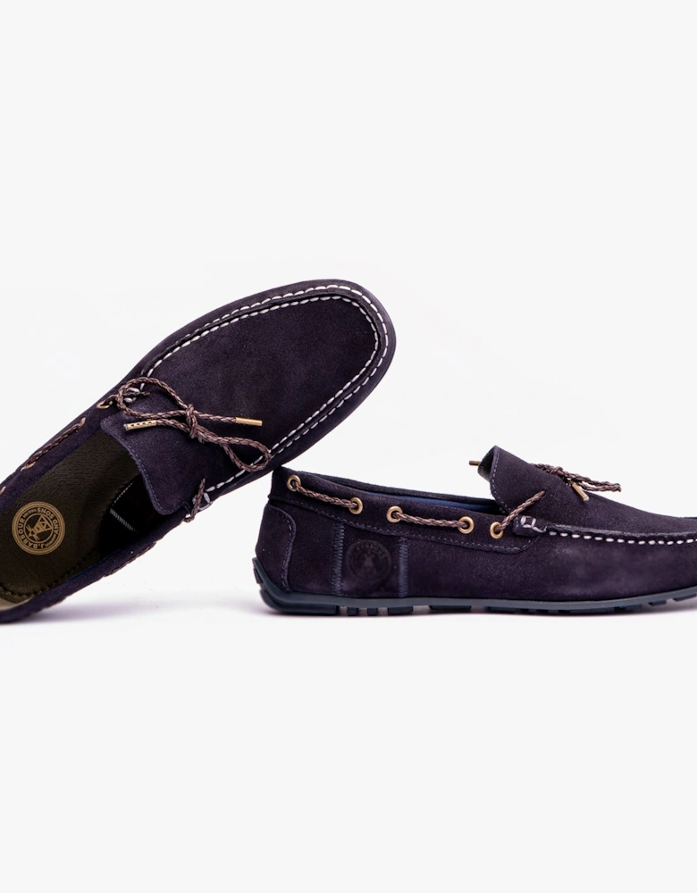 JENSON Mens Boat Shoes Navy Suede