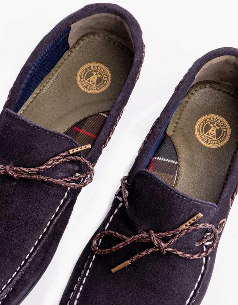 JENSON Mens Boat Shoes Navy Suede