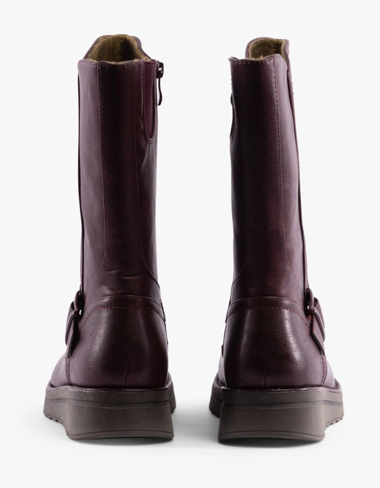 BELLA Womens Mid-Calf Boots Burgundy