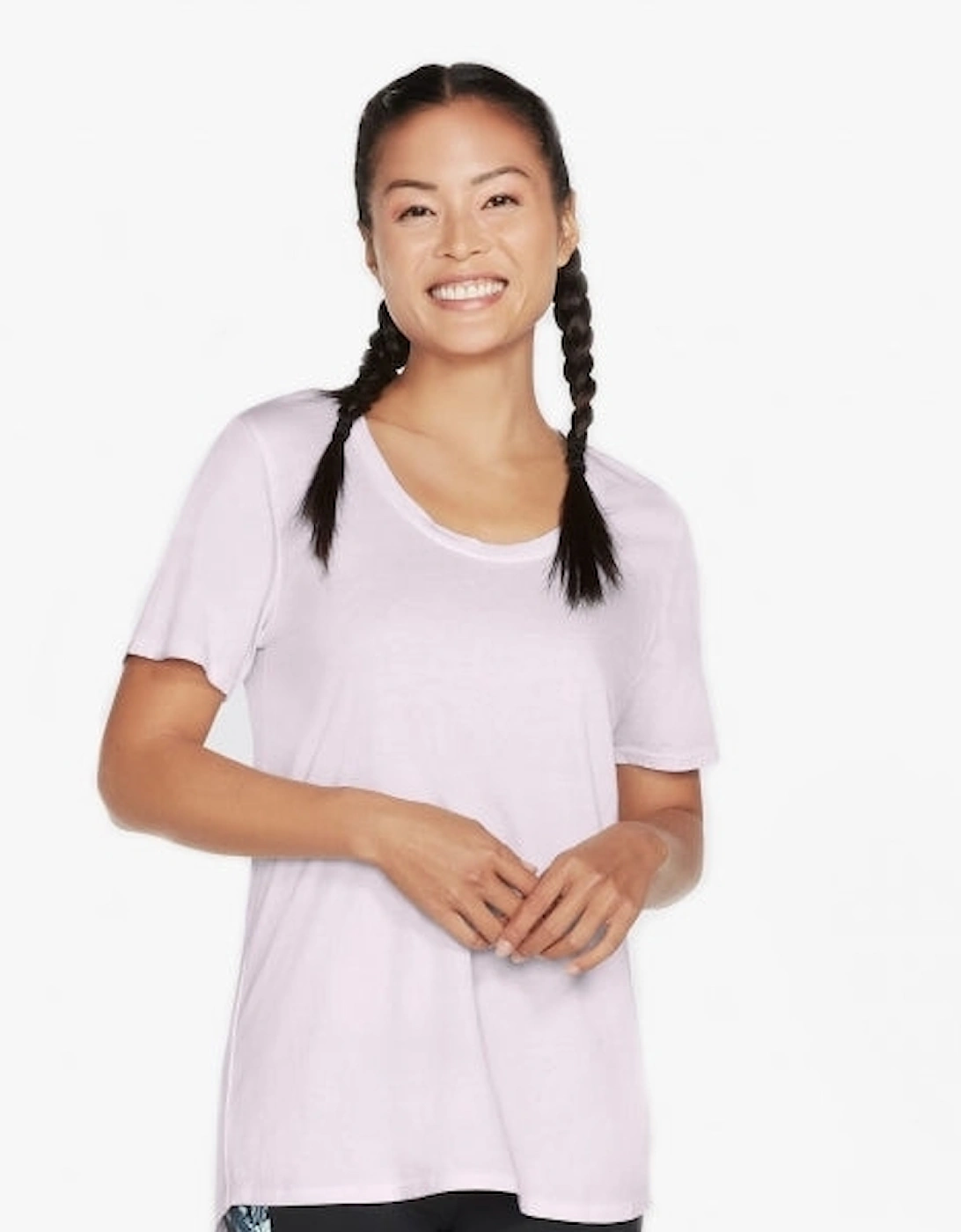 Skechers Women's Pink W1ts330/Prlv Diamond Wash Hatha Scoop Neck Orchid Hush - Size: 12