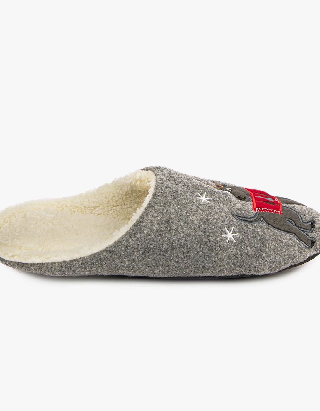 Isotoner NOVELTY Mens Mule Slippers Grey, 5 of 4