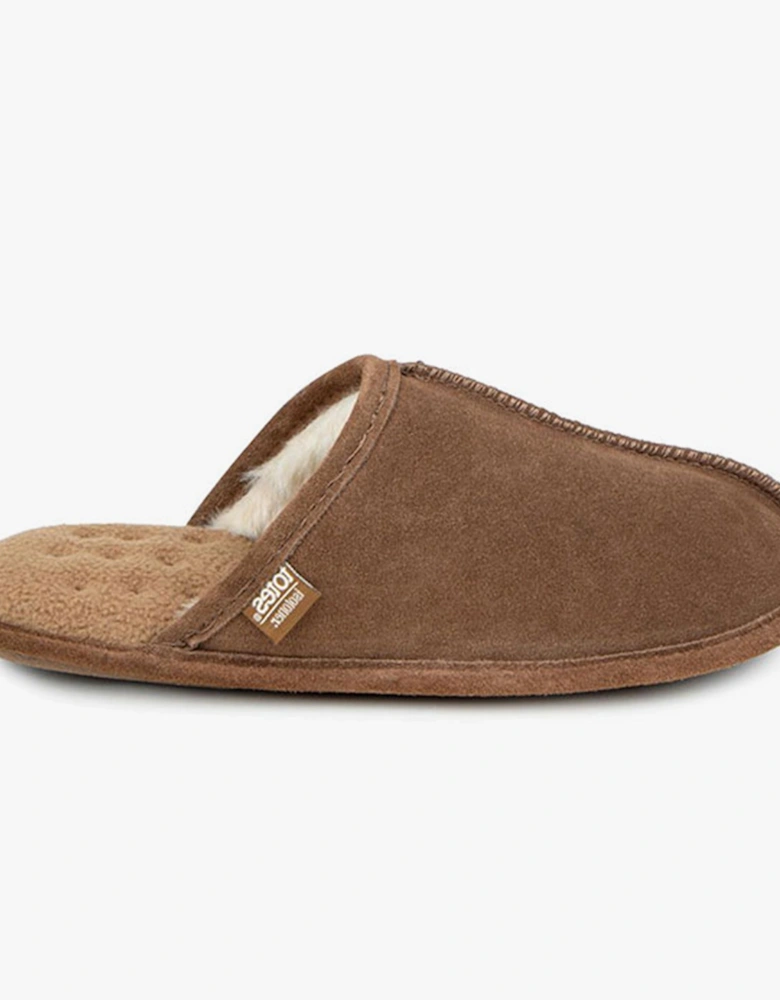 Isotoner Mens Memory Foam Mule Slippers Tan