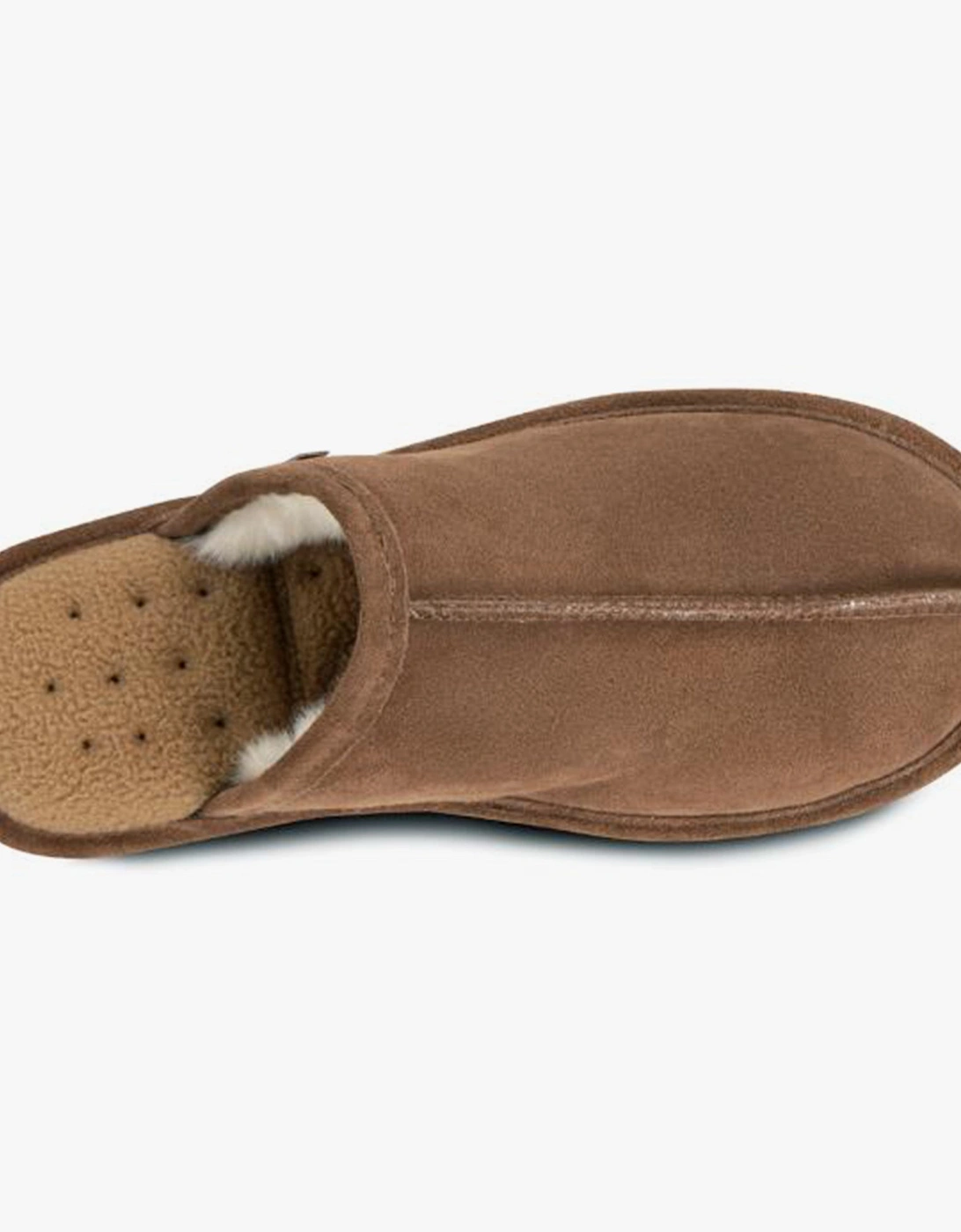 Isotoner Mens Memory Foam Mule Slippers Tan