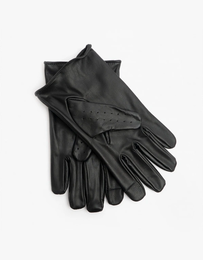 DRIVER Mens Leather Driving Gloves Black