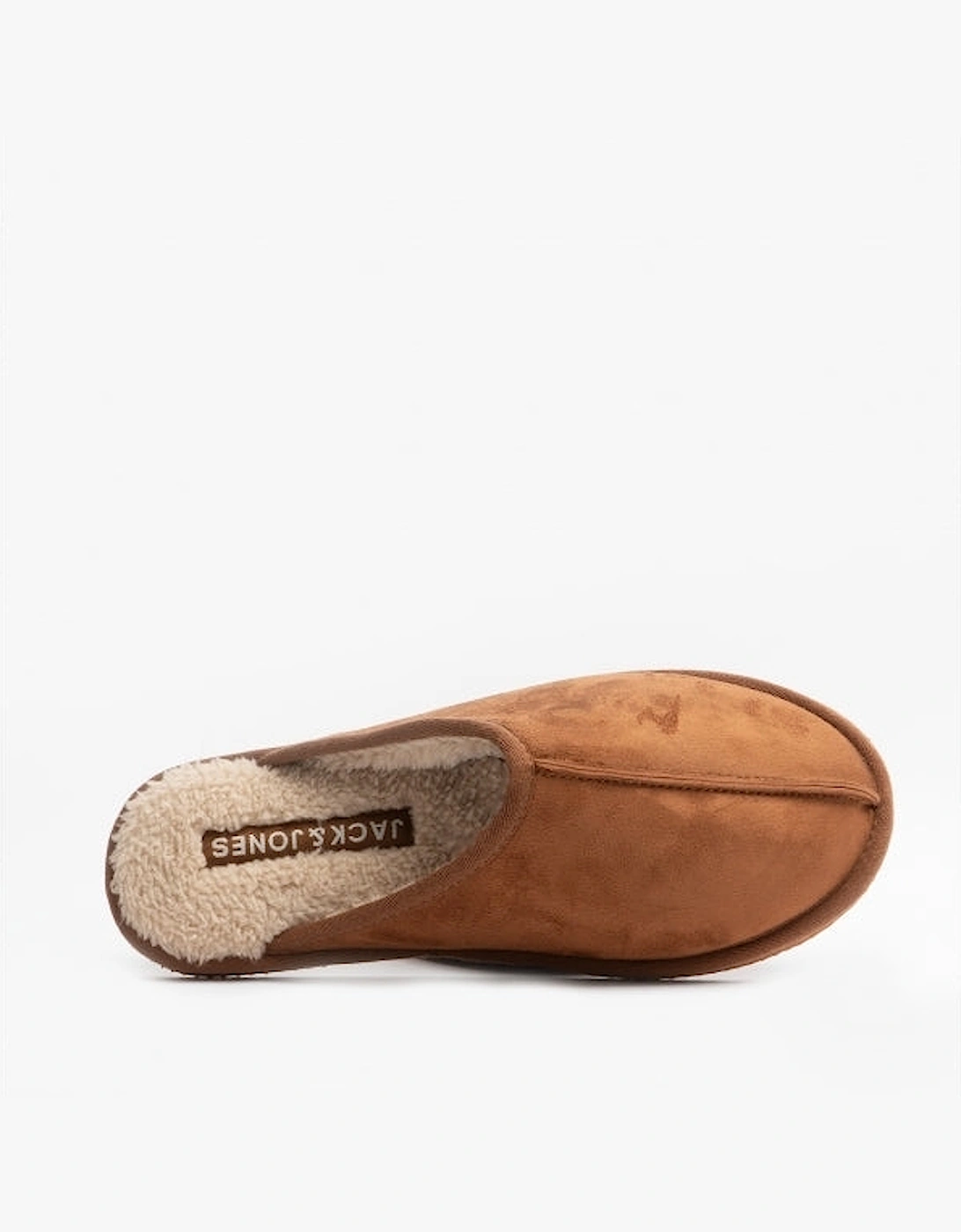 DUDELY Mens Microfiber Mule Slippers Almond